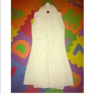 The Limited white long cable vest